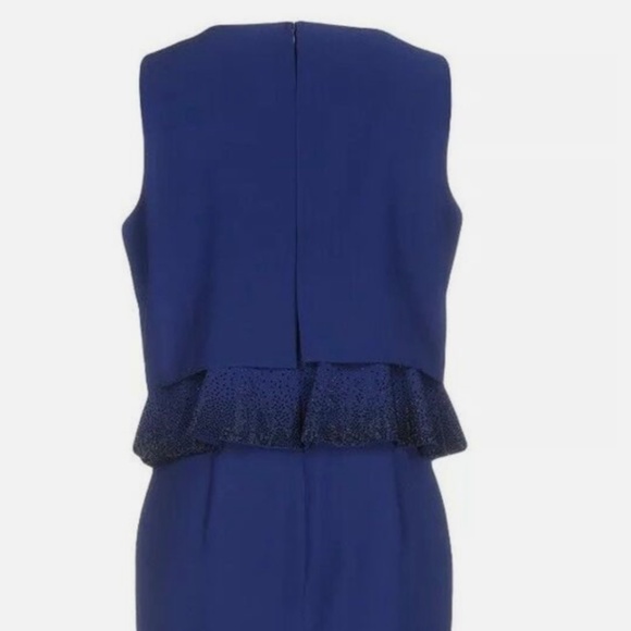 NWT, ARMANI Collezioni Deep Blue Sleeveless Women's Knee Length Dress sz 14 - Picture 4 of 11